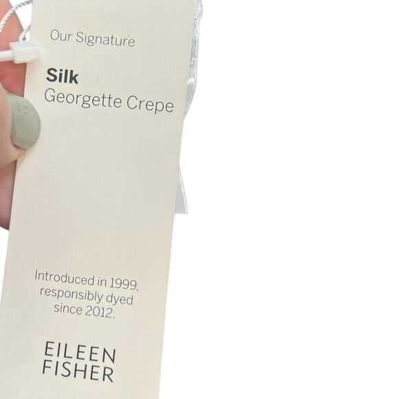 Eileen Fisher Pullover Blouse‎ Top Long Sleeve Mock Neck Silk Black Size XXS - Picture 11 of 13